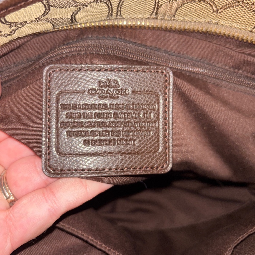 Coach Signature Canvas Zip Top Tote Bag F55364 - Picture 7 of 9